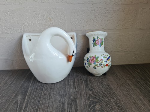 Vintage ceramic wallpocket - 2x,