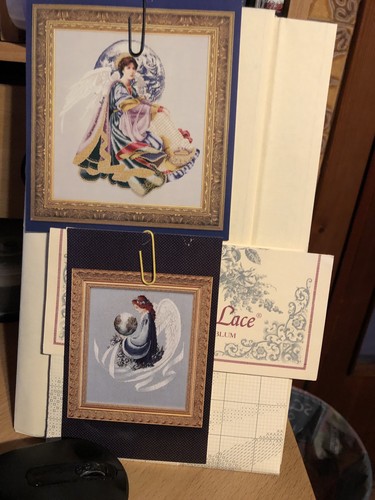 Lavender lace cross stitch - lavender, &