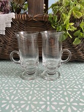 2 Handcrafted Irish Coffee Glasses 14cm Tall 