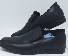 Matalan Boys Black Formal School Occasion Slip On Shoes Size 3 Real Leather New