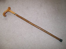 Beautiful New Craftsman Hand Made Turned  Handle Walking Stick  Hazel Shank 35W