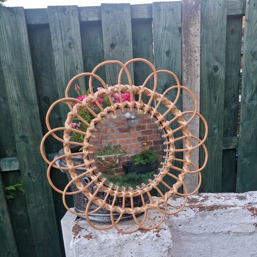 Nordic hanging mirror rattan - hanging,