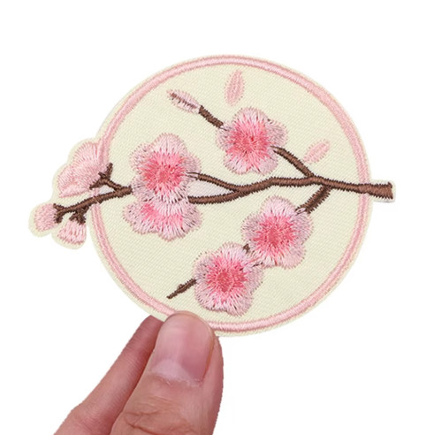 Embroidered japanese cherry - embroidered,