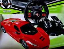 R/C Ferrari Car Remote Control Gravity Sensor Steering & Pedals Race Kids Toy UK