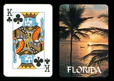 1 x Playing card Florida Palm trees Boats Sea – King of Clubs ≠ P0190
