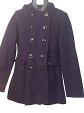 Miss Sixty Coat Women Small Size Purple Wool Viscose Jacket lined Double Button