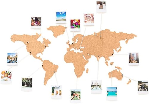Luckies world map cork - cork, pin
