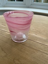 Pink swirls on clear stained