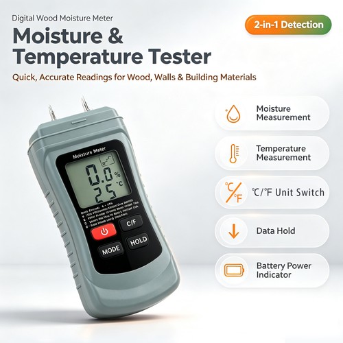 Digital lcd wood - damp, moisture