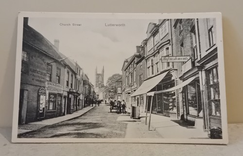 Old street scene postcard - street,