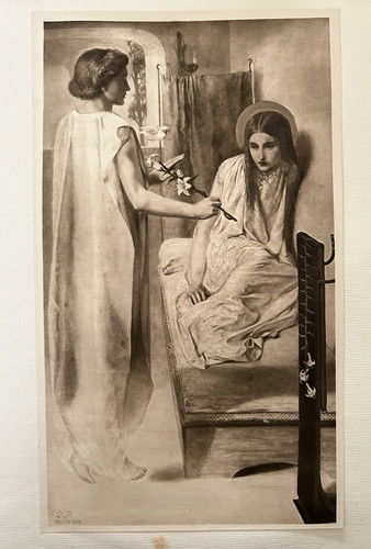 Antique print ecce ancilla - print,