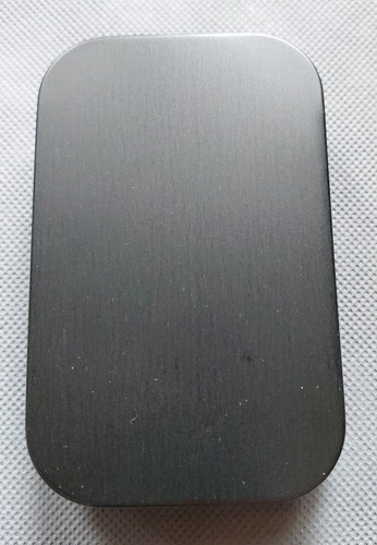 Black 1oz hinged tobacco tin - 1oz,
