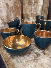Vintage teal blue gilt - vintage,