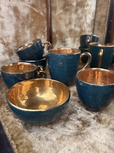 Vintage teal blue gilt - vintage,