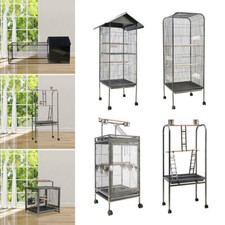 Large Metal Bird Cage Parrot Canary Budgie Cockatiel Lovebird Conure Stand Perch