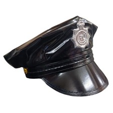 Adult Police Hat Black Leather