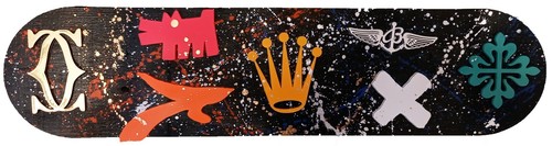 Spaco signed skateboard clock - signed,