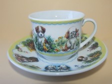 A  Beautiful Cup & Saucer with Puppy Dog  Decoration