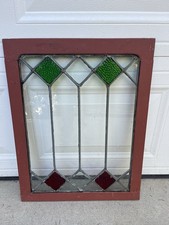 Vintage Leaded Diamond Pattern Glass Window - 1 Small Crack