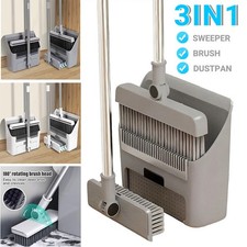 3pcs Long Handled Dustpan and Brush SET Strong Heavy Duty Dust Pan Broom Indoor
