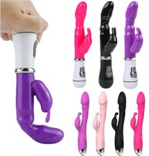 Women Vibrating G-spot Rampant Rabbit Vibrator USB Rechargeable Adult Sex Toys