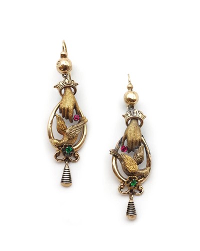 Romantic gold hands and dove - gold,