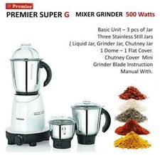 Premier Super-G Professional Electric Blender Mixer Grinder Indian Wet/Dry Spice