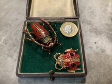 VINTAGE STYLE LADYBIRD AND BEETLE BROOCHES