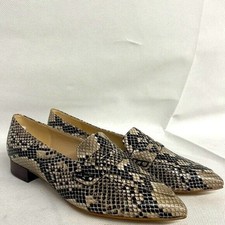 NEW Sz 6 Marc Fisher Feud Loafer black animal snake pointed toe shoes penny flat