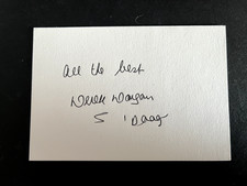 DEREK DOUGAN - LEGENDARY WOLVES FOOTBALLER - SIGNED WHITE CARD