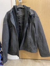 Calvin Klein Men's Grey Wool-blend Hooded Jacket Size L