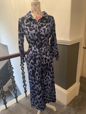 Dancing Leopard Shirt Dress Size 10 Blue Belted Sold Out New Without Tags