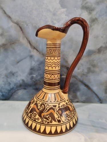 Vintage greek pottery pitcher - pottery,