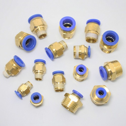 Push fit brass male stud - push,