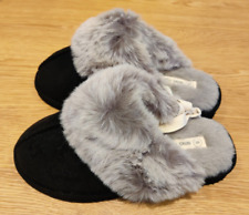 BNWT FAT FACE Ladies Kaia Black Mule Slippers Size: Small 36-37 (UK 3-4)