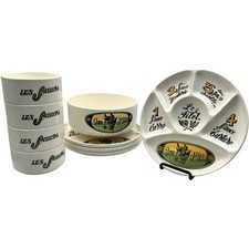 Fondue Plates and Bowl Set by
