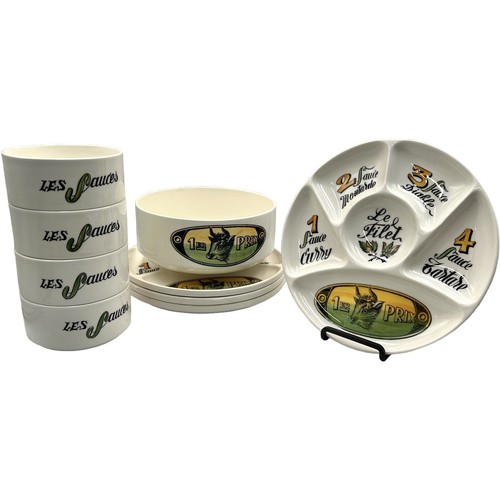 Vintage gien divided plates - gien,