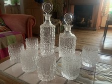 Whitefriars Geoffrey Baxter Vintage glacier  Decanter and tumblers set