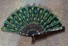 Lovely colourful Vintage Spanish lace hand fan. 