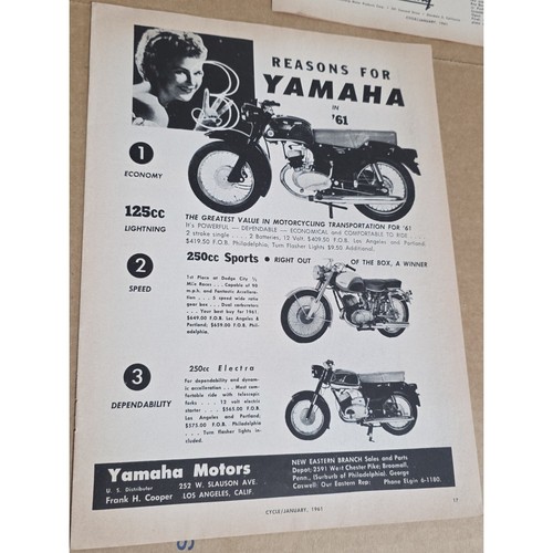 1961 yamaha motorcycle - 1961,