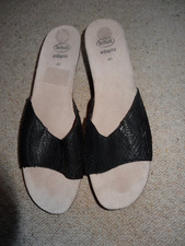 Scholl Adapta ladies Black mule sandals shoes UK size 8 (41) Brand new