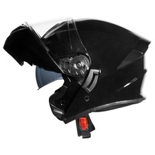 ZORAX ZOR-839 Gloss Black Flip Front Up Modular Motorcycle DVS Helmets Motorbike