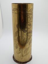 WWI Trench Art - Vase With Floral Pattern Dated 1914-1919 NOT LIVE / DEACTIVATED