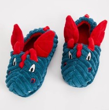 Kids Boys Blue & Red Dragon Slippers