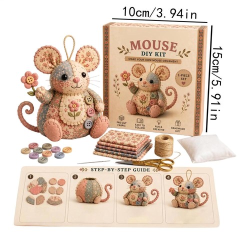 Patchwork mouse diy kit - patchwork,