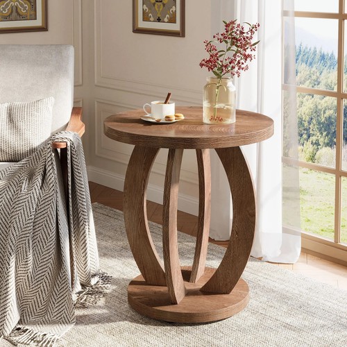 Round end table farmhouse - end,