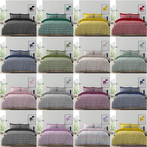 Gingham check duvet cover - check,