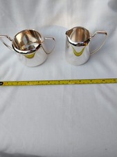Unused Art Deco Hotel Ware Small Silver Plate Sugar Bowl Milk Cream Jug