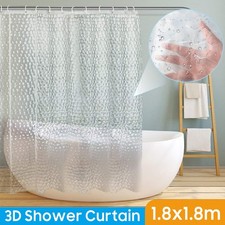 3D Design Modern PEVA Shower Curtain bathroom Waterproof With Hooks 180cmx180cm