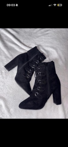 Woman black boot - black, heels